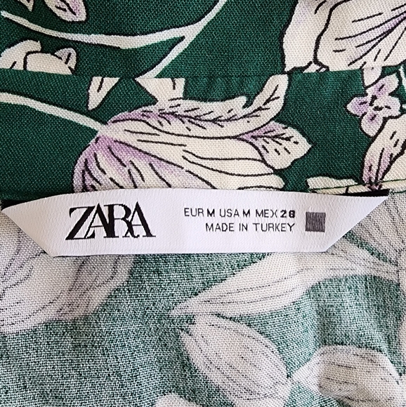 Zara Green Floral Ruched Midi Dress - Picture 10 of 11